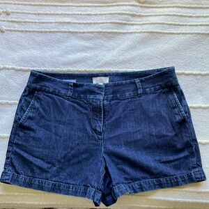LOFT Size 10 4 inch inseam Navy Stretch Denim Shorts